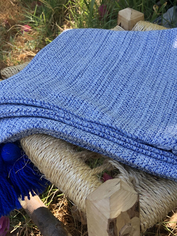 Women Handmade - Wholesale BtoB - Tunisian Fouta handemade natural blue - ecofriendly decoration - authentic blue hotel bath towel - natural handmade product