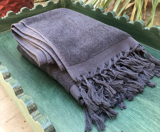 Women Handmade - Wholesale BtoB - Tunisian Fouta handemade natural dark grey - ecofriendly decoration - authentic black hotel bath towel