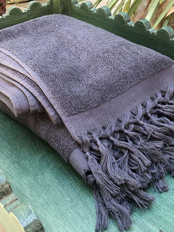 Women Handmade - Wholesale BtoB - Tunisian Fouta handemade natural dark grey - ecofriendly decoration - authentic black hotel bath towel