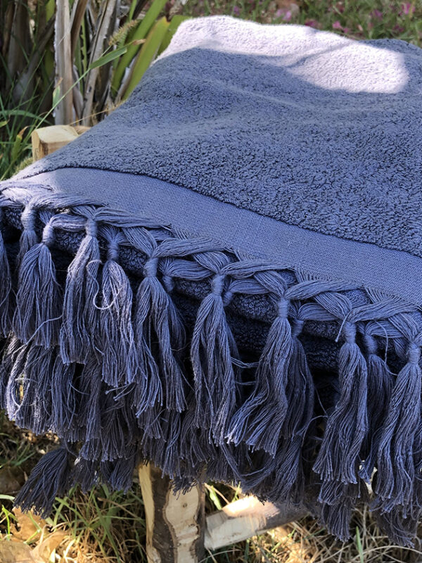 Women Handmade - Wholesale BtoB - Tunisian Fouta handemade natural dark grey - ecofriendly decoration - authentic black hotel bath towel - natural handmade product