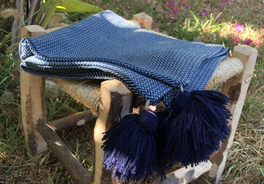 Women Handmade - Wholesale BtoB - Tunisian Fouta handemade natural dark blue - safe product - ecofriendly decoration - authentic black hotel bath towel