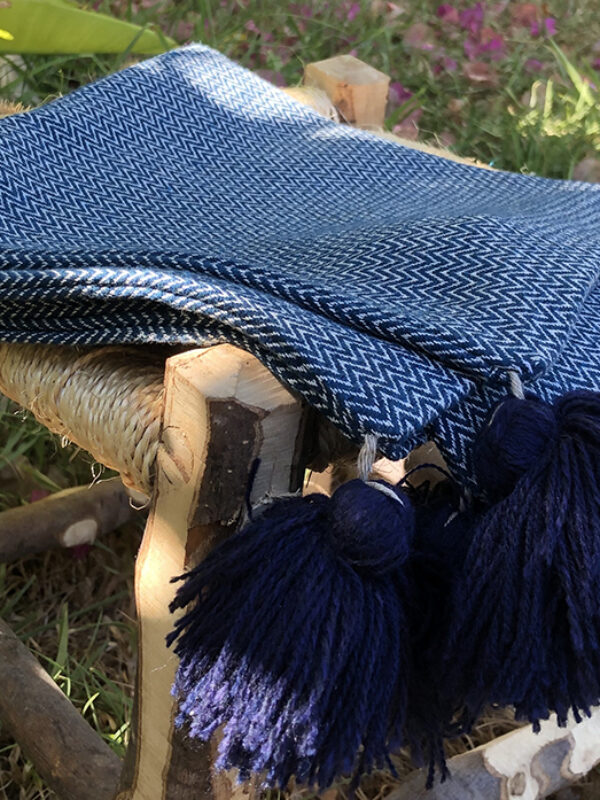 Women Handmade - Wholesale BtoB - Tunisian Fouta handemade natural dark blue - safe product - ecofriendly decoration - authentic black hotel bath towel