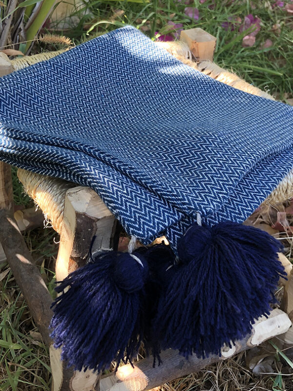 Women Handmade - Wholesale BtoB - Tunisian Fouta handemade natural dark blue - ecofriendly decoration - authentic black hotel bath towel