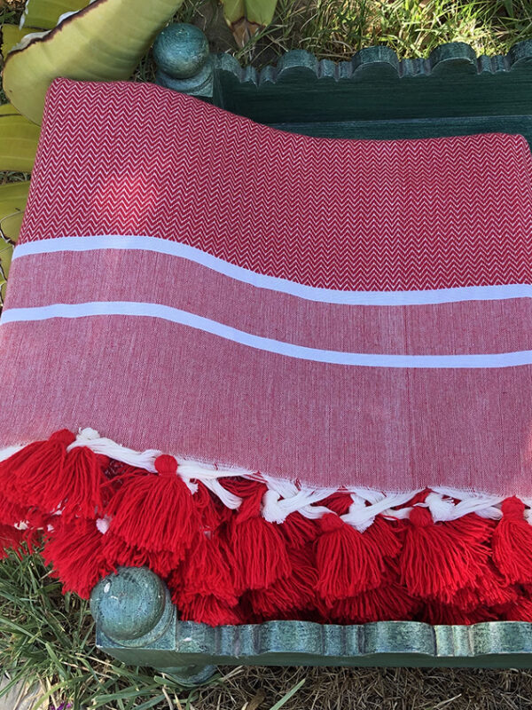 Women Handmade - Wholesale BtoB - Tunisian Fouta handemade red